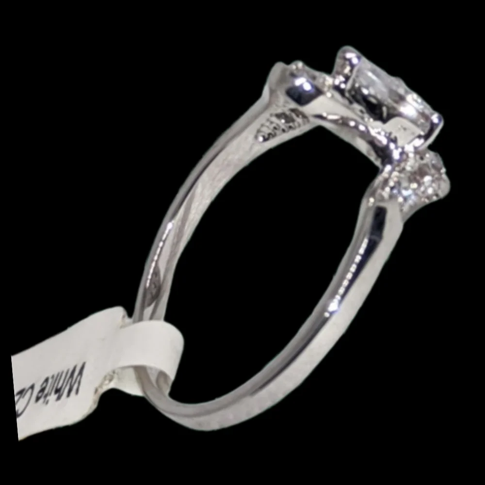 White Gold Plated with CZ Center Stone. Size 12 NWOT